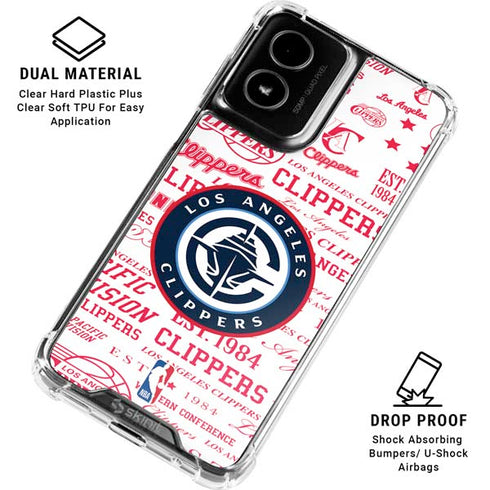NBA Los Angeles Clippers Blast Logos Moto G Power 5G (2024) Clear Case