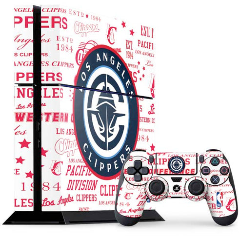 NBA Los Angeles Clippers Blast Logos PS4 Console and Controller Bundle Skin