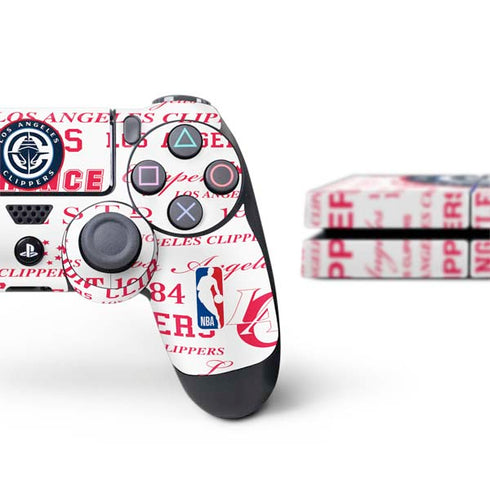 NBA Los Angeles Clippers Blast Logos PS4 Console and Controller Bundle Skin