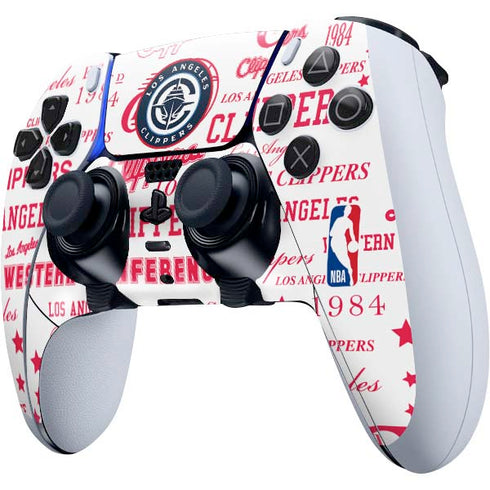 NBA Los Angeles Clippers Blast Logos PS5 DualSense Edge Pro Controller Skin