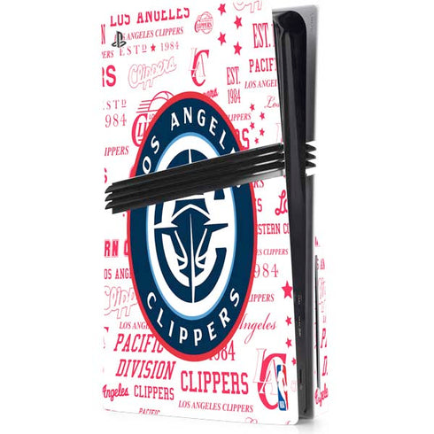 NBA Los Angeles Clippers Blast Logos PS5 Pro Disk Console Skin