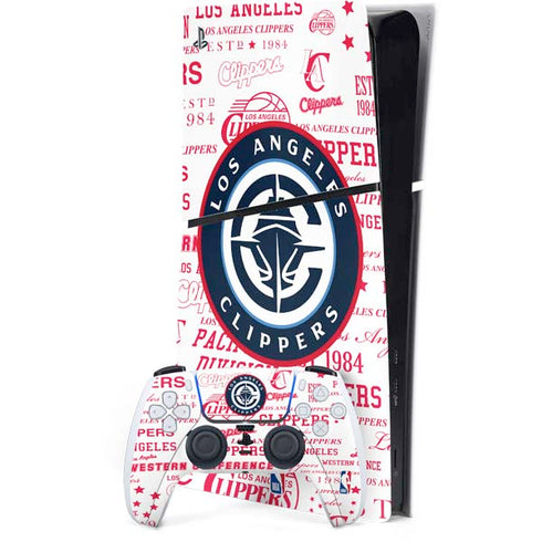 NBA Los Angeles Clippers Blast Logos PS5 Slim Digital Edition Bundle Skin