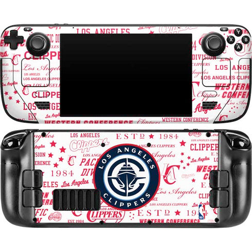 NBA Los Angeles Clippers Blast Logos Steam Deck Handheld Gaming Computer OLED Skin