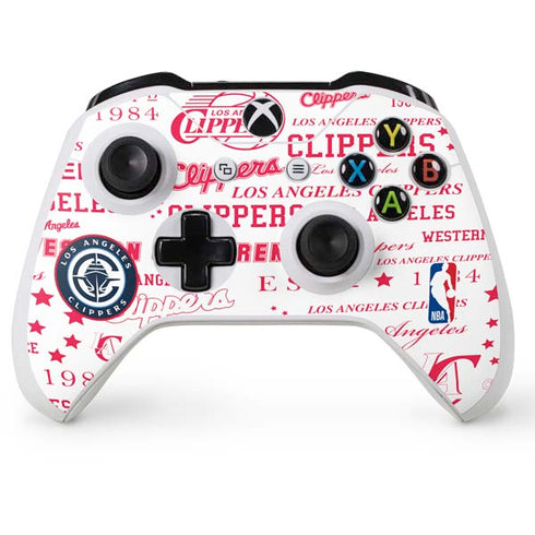 NBA Los Angeles Clippers Blast Logos Xbox One S Console and Controller Bundle Skin