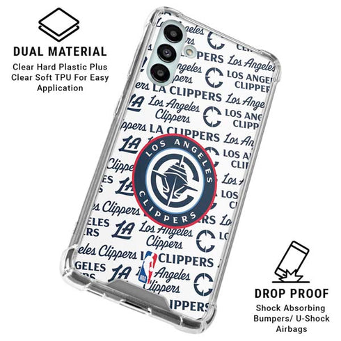 NBA Los Angeles Clippers Blast Text Galaxy A13 5G Clear Case