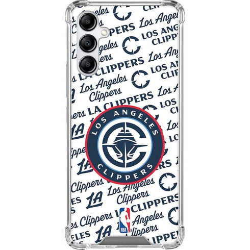 NBA Los Angeles Clippers Blast Text Galaxy A14 5G Clear Case