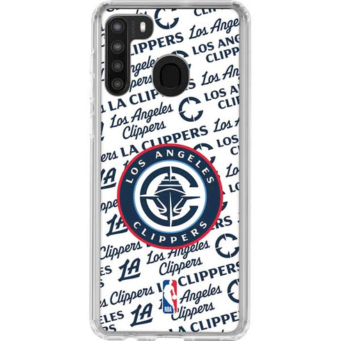 NBA Los Angeles Clippers Blast Text Galaxy A21 Clear Case
