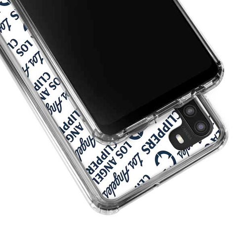 NBA Los Angeles Clippers Blast Text Galaxy A21 Clear Case
