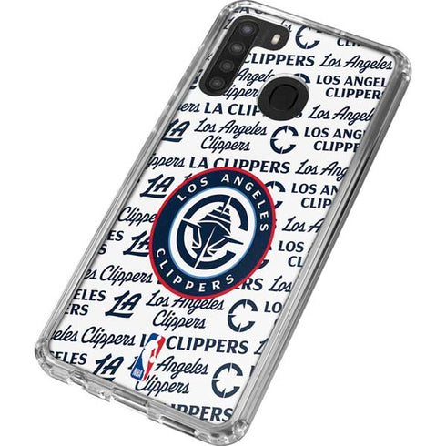 NBA Los Angeles Clippers Blast Text Galaxy A21 Clear Case