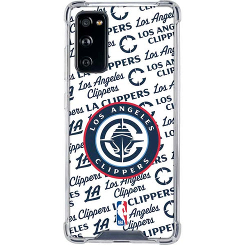 NBA Los Angeles Clippers Blast Text Galaxy S20 FE Clear Case