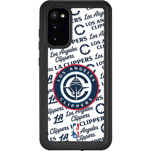 NBA Los Angeles Clippers Blast Text Galaxy S20 Waterproof Case