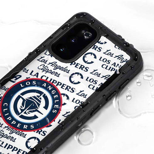 NBA Los Angeles Clippers Blast Text Galaxy S20 Waterproof Case