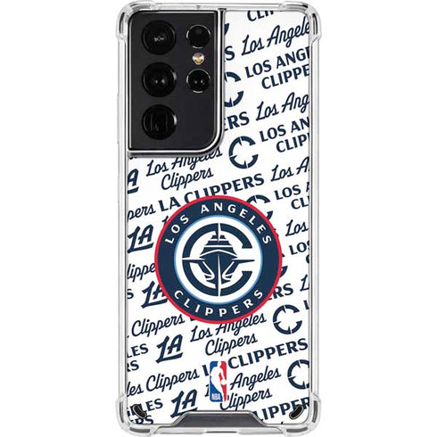 NBA Los Angeles Clippers Blast Text Galaxy S21 Ultra 5G Clear Case