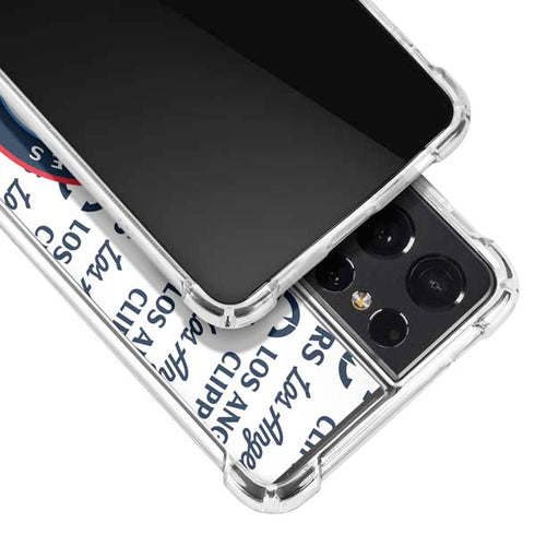 NBA Los Angeles Clippers Blast Text Galaxy S21 Ultra 5G Clear Case