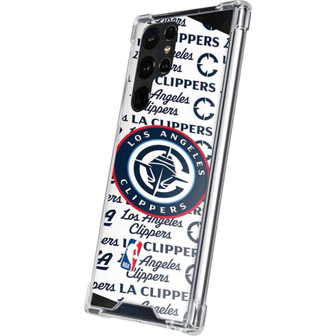 NBA Los Angeles Clippers Blast Text Galaxy S22 Ultra Clear Case