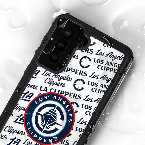 NBA Los Angeles Clippers Blast Text Galaxy S23 Plus Waterproof Case