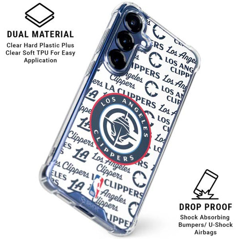 NBA Los Angeles Clippers Blast Text Galaxy S25 Clear Case
