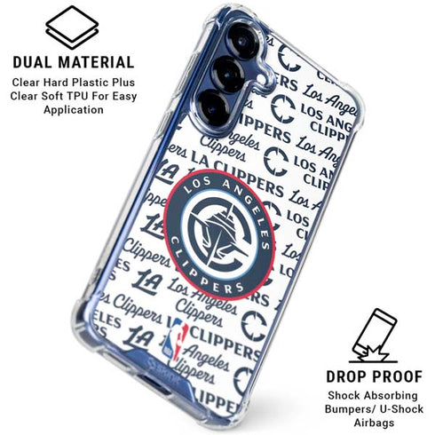 NBA Los Angeles Clippers Blast Text Galaxy S25 Plus Clear Case