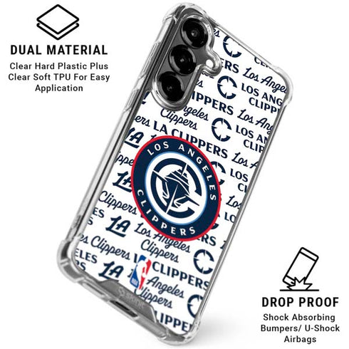 NBA Los Angeles Clippers Blast Text Galaxy S26 Clear Case