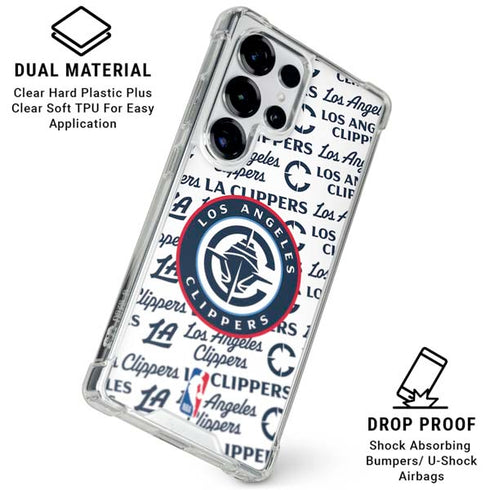 NBA Los Angeles Clippers Blast Text Galaxy S26 Ultra Clear Case