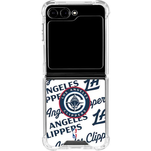 NBA Los Angeles Clippers Blast Text Galaxy Z Flip5 5G Clear Case