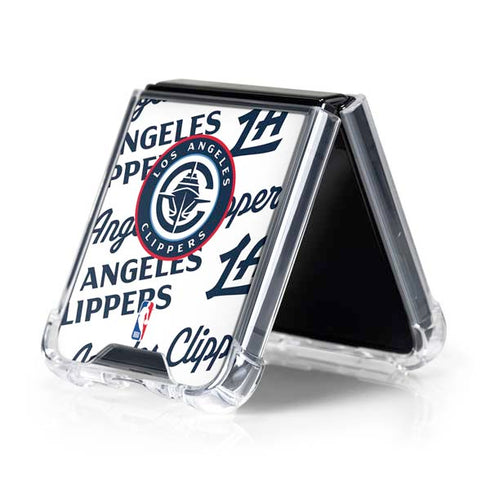NBA Los Angeles Clippers Blast Text Galaxy Z Flip5 5G Clear Case