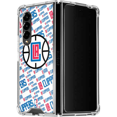 NBA Los Angeles Clippers Blast Text Galaxy Z Fold4 5G Clear Case