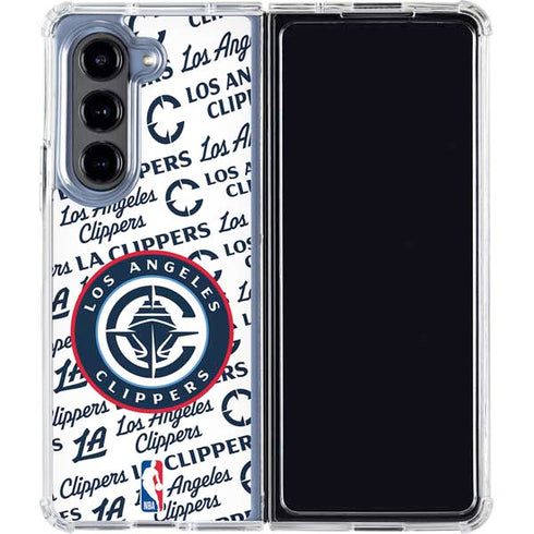 NBA Los Angeles Clippers Blast Text Galaxy Z Fold5 5G Clear Case