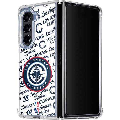 NBA Los Angeles Clippers Blast Text Galaxy Z Fold5 5G Clear Case