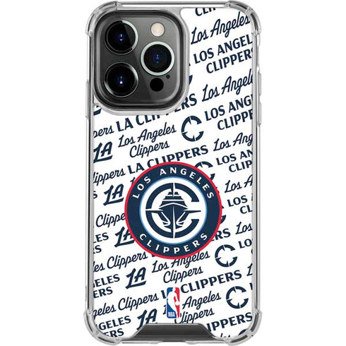 NBA Los Angeles Clippers Blast Text iPhone 14 Pro Clear Case
