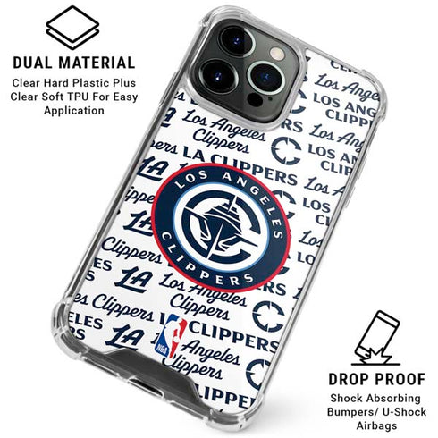 NBA Los Angeles Clippers Blast Text iPhone 15 Pro Max Clear Case