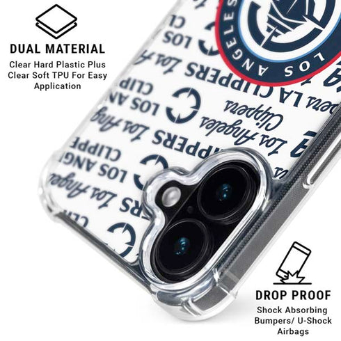 NBA Los Angeles Clippers Blast Text iPhone 16 Plus Clear Case