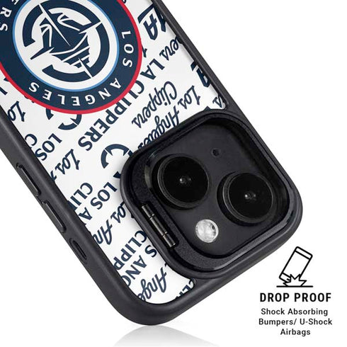 NBA Los Angeles Clippers Blast Text iPhone 16 Plus Kickstand Case
