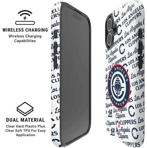 NBA Los Angeles Clippers Blast Text iPhone 16 Plus Magsafe Impact Case
