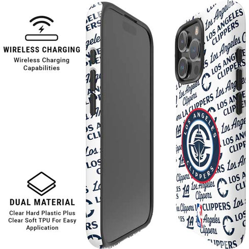 NBA Los Angeles Clippers Blast Text iPhone 16 Pro Magsafe Impact Case
