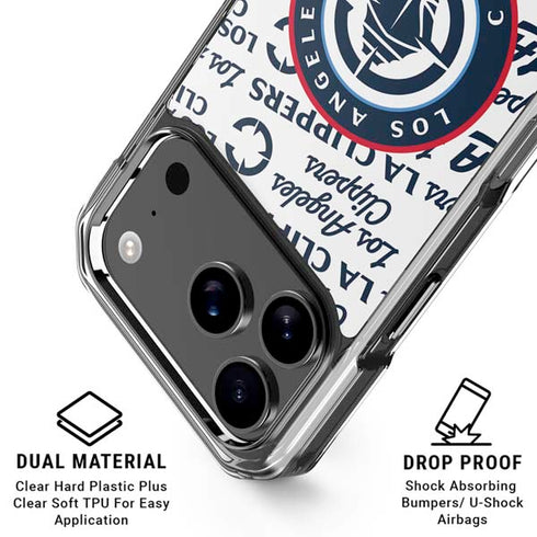 NBA Los Angeles Clippers Blast Text iPhone 18 Pro Clear Case