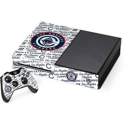 NBA Los Angeles Clippers Blast Text Xbox One Console and Controller Bundle Skin