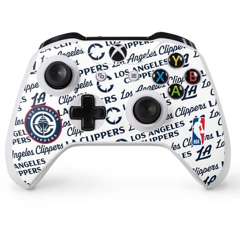 NBA Los Angeles Clippers Blast Text Xbox One S Console and Controller Bundle Skin