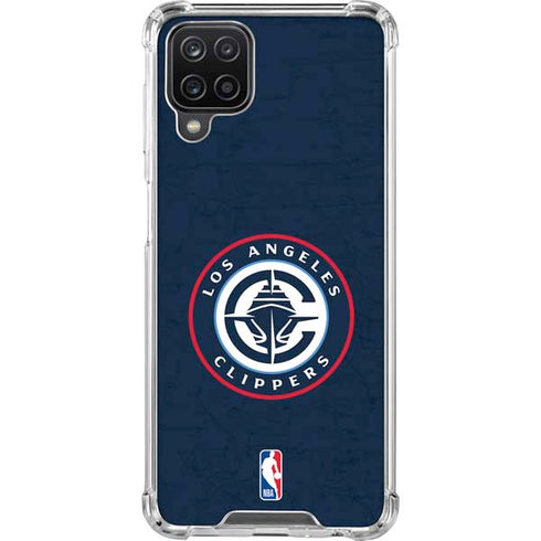 NBA Los Angeles Clippers Distressed Blue Galaxy A12 Clear Case