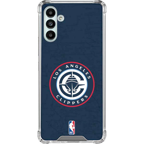 NBA Los Angeles Clippers Distressed Blue Galaxy A13 5G Clear Case