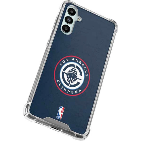 NBA Los Angeles Clippers Distressed Blue Galaxy A14 5G Clear Case
