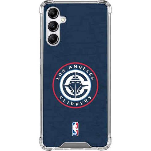 NBA Los Angeles Clippers Distressed Blue Galaxy A15 5G Clear Case