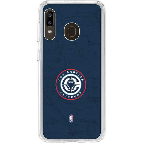 NBA Los Angeles Clippers Distressed Blue Galaxy A20 Clear Case