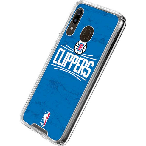 NBA Los Angeles Clippers Distressed Blue Galaxy A30 Clear Case
