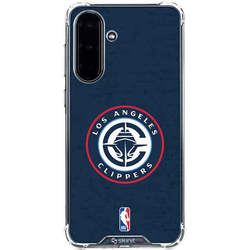 NBA Los Angeles Clippers Distressed Blue Galaxy A36 5G Clear Case