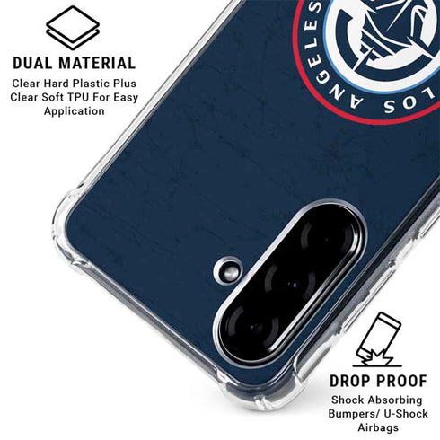 NBA Los Angeles Clippers Distressed Blue Galaxy A36 5G Clear Case