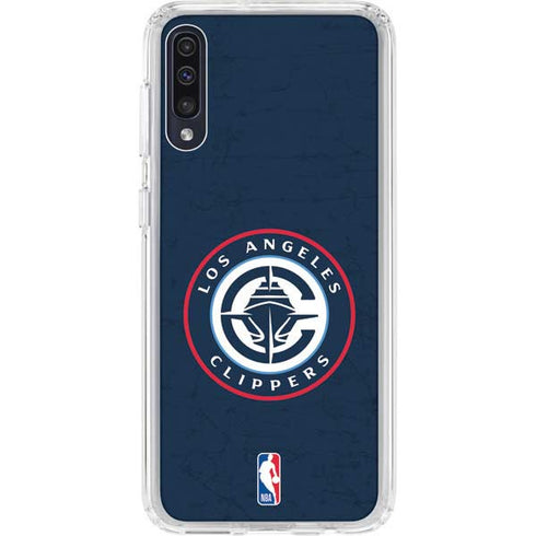 NBA Los Angeles Clippers Distressed Blue Galaxy A50 Clear Case