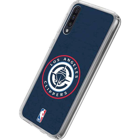 NBA Los Angeles Clippers Distressed Blue Galaxy A50 Clear Case