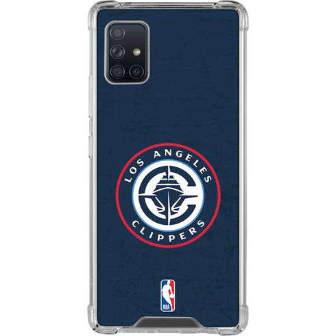 NBA Los Angeles Clippers Distressed Blue Galaxy A51 5G Clear Case