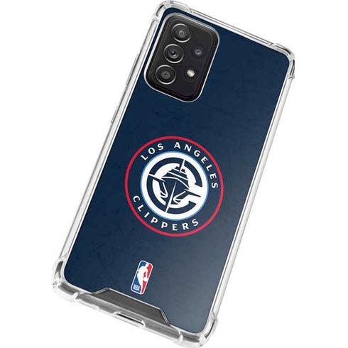 NBA Los Angeles Clippers Distressed Blue Galaxy A52 5G Clear Case